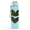 1PC Broken Leopard Heart Graphic,750ml Color Plastic Sports Water Bottle,Leakproof Flip Straw Lid,Suitable for Sports Office Home Use