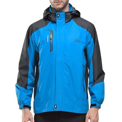 [YSENTO] Herrenjacke, Winddicht, Abnehmbar, Zum Wandern, Klettern, Radfahren, Sport, Wasserblau, XL