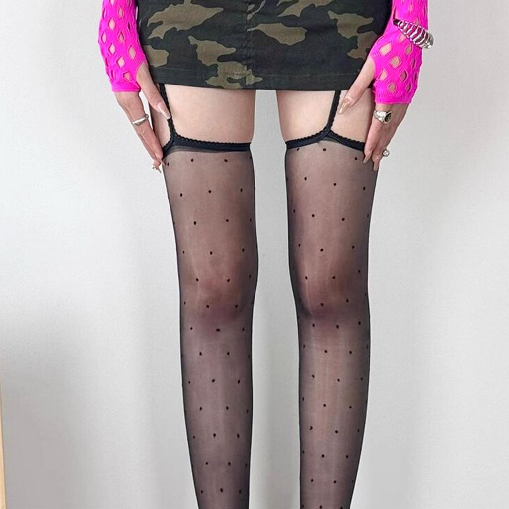 Thigh High Stockings Suspender Pantyhose Garter Belt Tights Sheer Reflective Oil Glossy Pantyhose Silk Stockings Hosiery