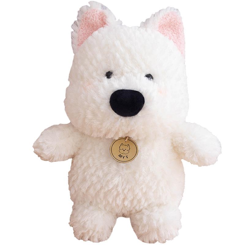 Cute Japanese West Highland Standing Puppy Plush Doll Bag Pendant Toy Keychain Sleeping Doll Doll