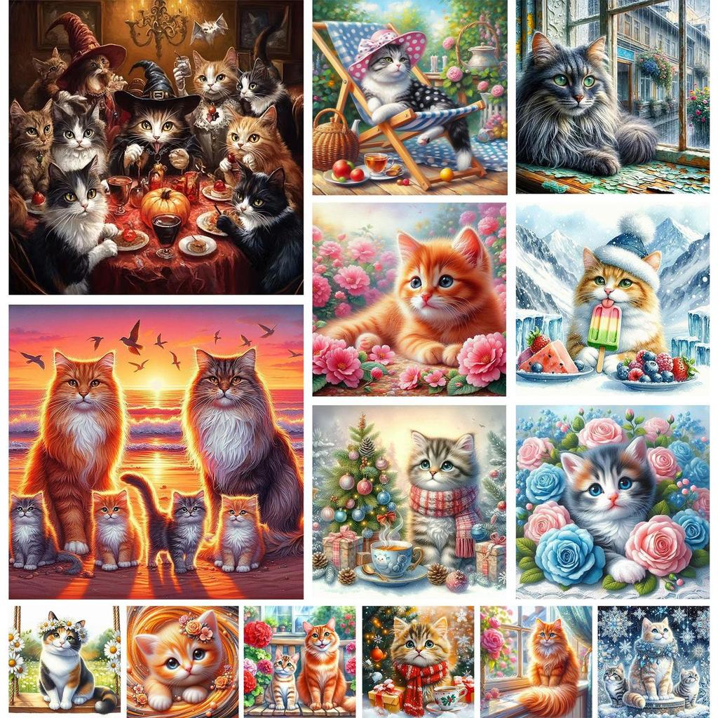 Animal Series 5D DIY Diamond Art Painting Kits for Gift Home Wall Decor Round Full Drill Dimond Art Paintings 15.75 X15.75 in