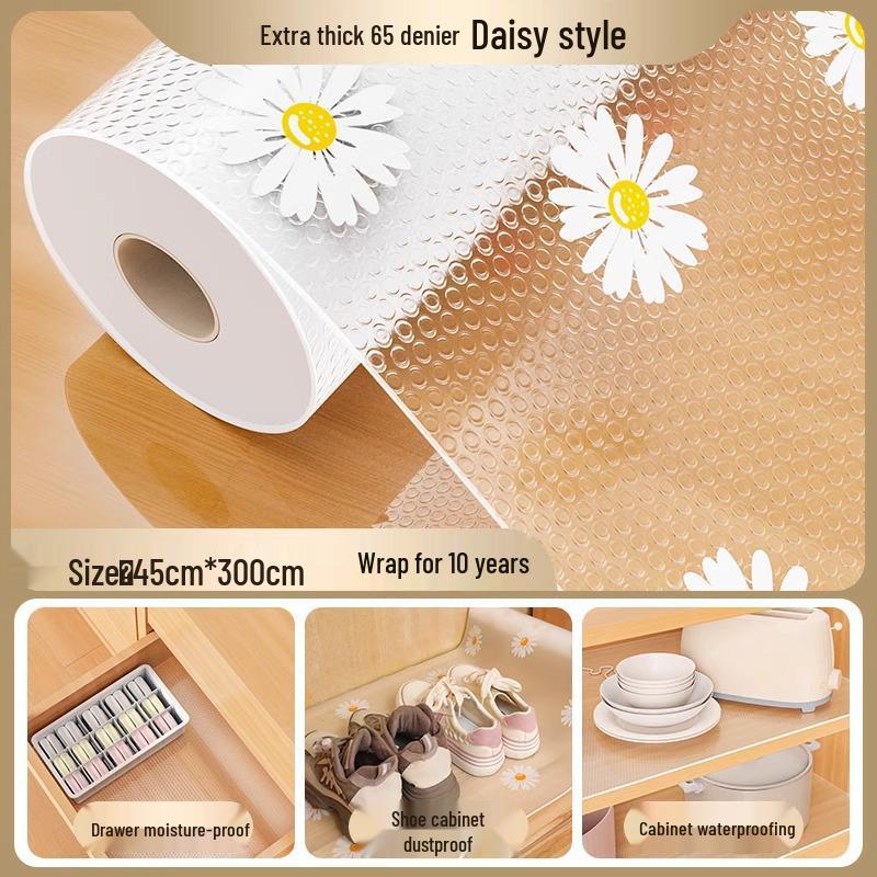 Waterproof Self-Adhesive Drawer and Cabinet Liner - Oilproof, Dustproof, Moisture-Proof Mat for Wardrobes and Kitchens