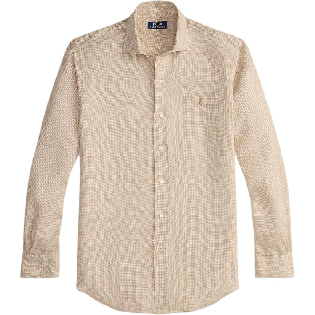 Polo Ralph Lauren Houndstooth Button-Down Long Sleeve Shirt Men shirts Off-White 710978099-003