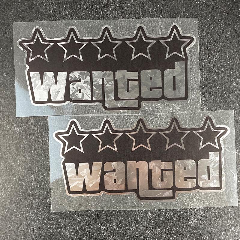 Pentagram Wanted Motorcycle Stickers Waterproof DIY Motorbike Fuel Tank Helmet Box Car Window Trunk Body Durable Vinyl Decals
