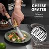 Wood Handle Grater Stainless Steel Lemon Zester Cheese Grater Combo for Parmesan,Garlic Ginger Chocolate Fruits 1