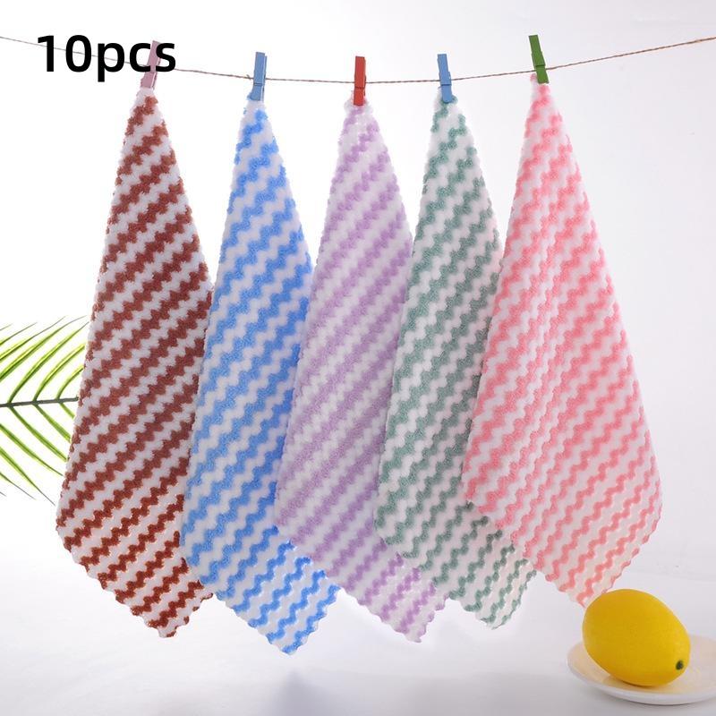 

1/5/10 шт. Салфетки для уборки из кораллового флиса с подсолнухом, Впитывающие кухонные салфетки для мытья посуды, Бытовые салфетки для уборки, Салфетка для вытирания 10pcs