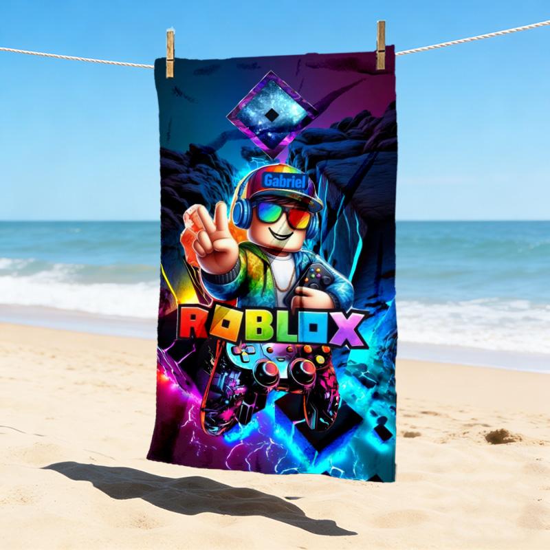 Roblox Party Stylish Digital Printing Beach Towel Quickdrying Absorbent Blanket For Beach Pool Gym Travel Christmas Gift C922302