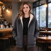 Lamb Velvet Lined Hoodie Unisex Full Zipper Sweatshirt Coat Fleece Autumn Winter Casual Long Sleeve Pullover Hoodie Hood Outerwear for Daily