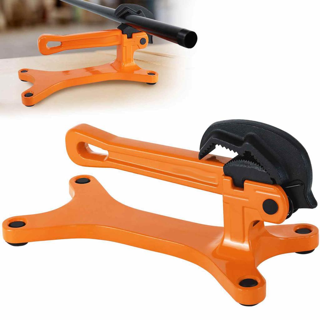 Portable Pipe Vise 1 8in 1 1 2in Capacity Lightweight Aluminum Non Slip Jaw Pipe Clamp for Plumbing HVAC Yellow