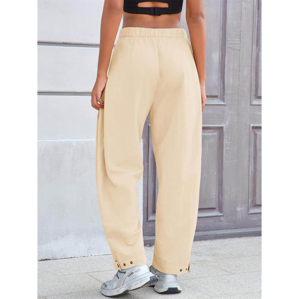 Dámské ležérní a módní barevné volné kalhoty s kapsami
