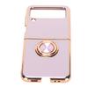 Smartphone Protective Case Car Magnetic Phone Cover with 360 Degree Rotation Finger Loop Stand for Z Flip 3 Light Purple