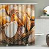 Seashell Bath Curtains Modern Design, Waterproof Fabric For Bathroom Decorations Various Colors Available