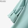 ZANZEA Women Long Sleeve Irregular Blouse and Pants Casual Two Piece Suit Sets