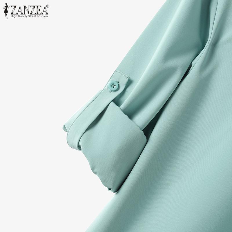 ZANZEA Women Long Sleeve Irregular Blouse and Pants Casual Two Piece Suit Sets