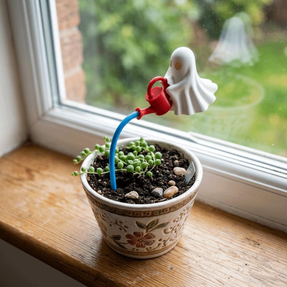 Suspended Design Ghost Watering Plant Ornament 3D Printed Floating Ghost Pot Figures Desk