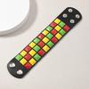 Bracelet Large Large à Clous Carrés Trois Rangées Cuir PU Hip-Hop Punk 18 Couleurs pour Homme Femme Bracelet de Poignet à Boucle Bijoux Vintage