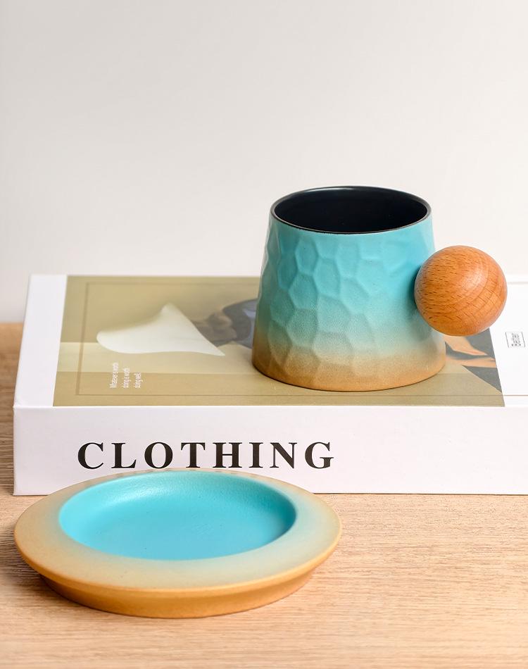 Elegant Wooden Coffee Cup and Saucer Set with Gift Box - Perfect for Home, Office, or Business Gifts