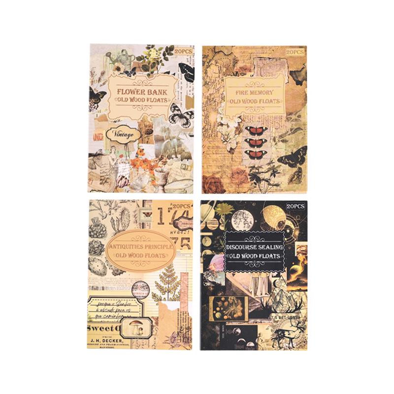 Yuezhen Waterproof PET Film Sticker Book: Creative Wood-Themed Journal Stickers