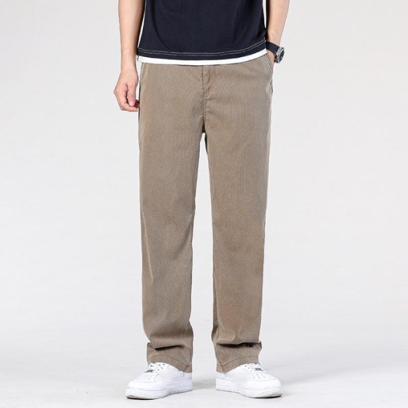 Men's Summer Loose Casual Wide Leg Pants Solid Colour Mid Waist Washed Jeans