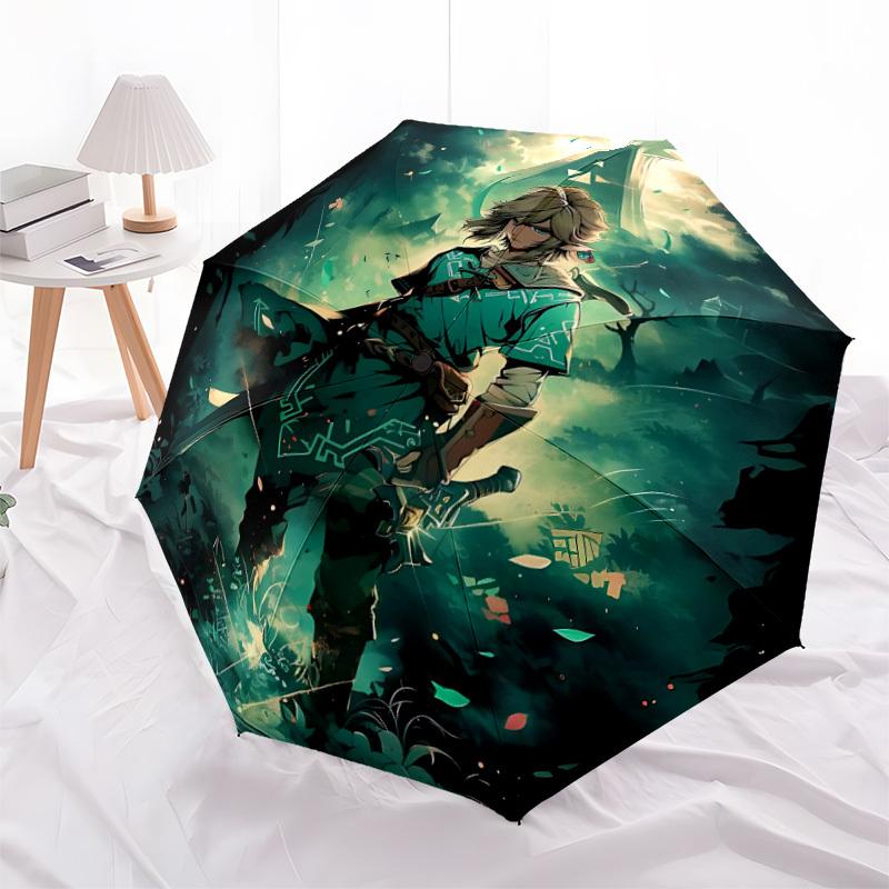 1pc The Legend of Automatic Open/close Folding Portable Umbrella with 8-Rib Structure for Women/Men, All-Season Use  A0901136
