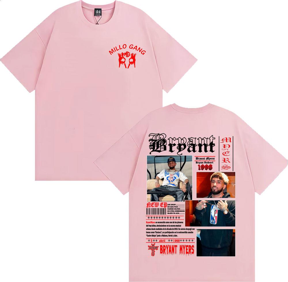 Rapper Bryant Myers Album 2025 Tour Cover T-shirts for Men Harajuku Gothic Streetwear T Shirt Male 100% Cotton Oversized T-shirt