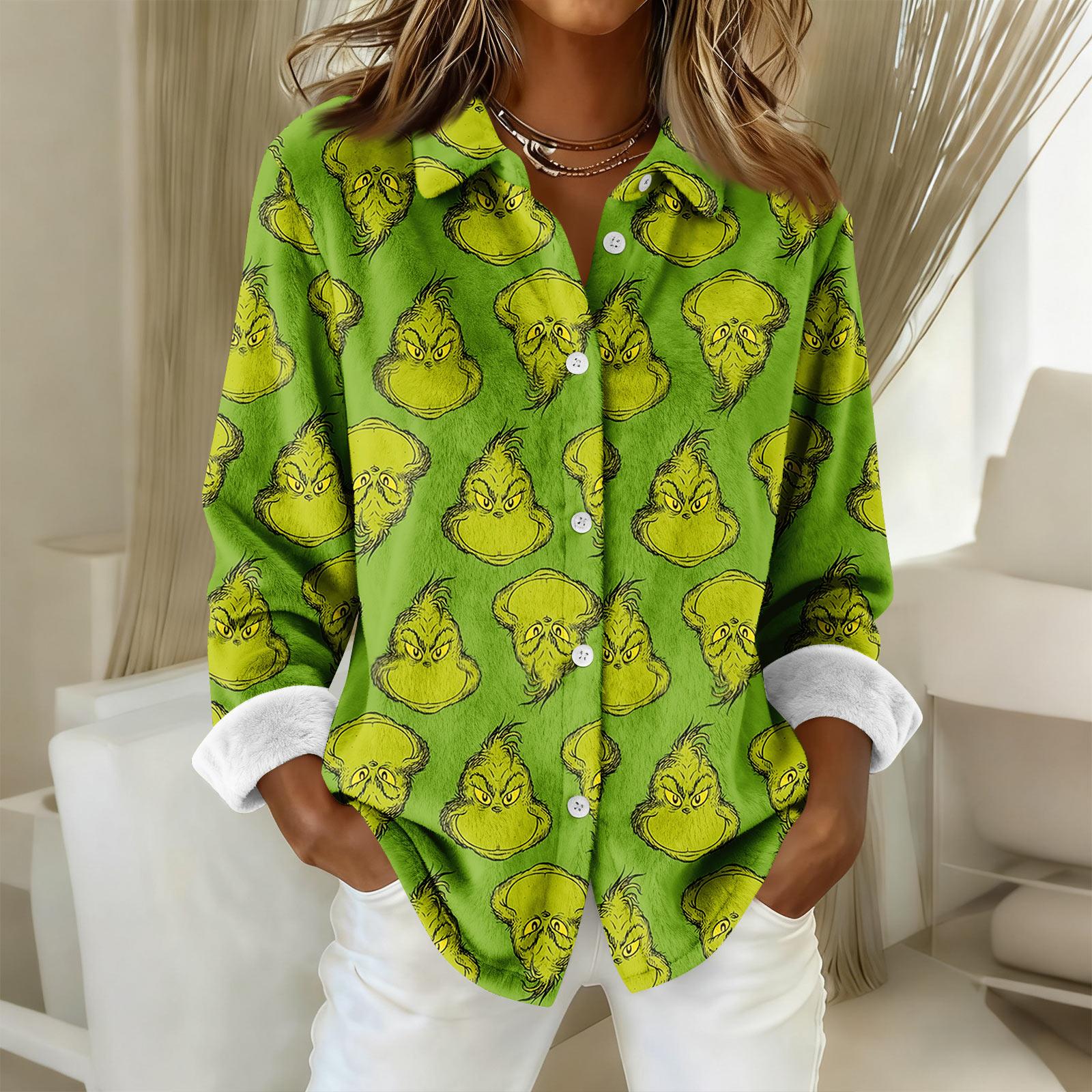 

Жіноча сорочка, блузка з принтом і ґудзиками, повсякденна повсякденна сорочка, звичайний комір і довгий рукав XL