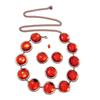 Halloween Cosplay Waist Belt Stone Chain Adjustable Tight Jeans Dress Belt Chain with Round Red Gems Party Costume