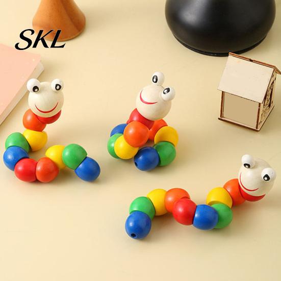 Toddler Caterpillar Toy Kids Wooden Bead Toy, Educational Twisting for Fine Motor Skills, Number Color Preschool Learning Toddlers Toys