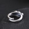 Silver Frog Open Rings Vintage Cute Animal Finger Ring for Women Men Couples