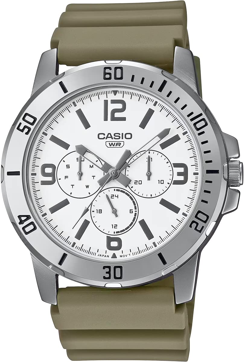 

[Casio] CASIO Стандартные кварцевые мужские часы MTP-VD300-3B Многоосевой 24-часовой дисплей Военная олива Overseas Модель [Параллельный импорт]