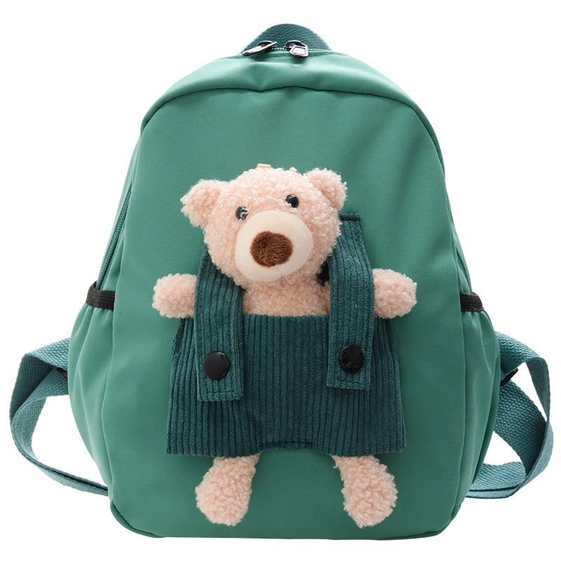 Kids School Bag With Adorable Bear Pendant And Lightweight Nylon Interior For Young Children