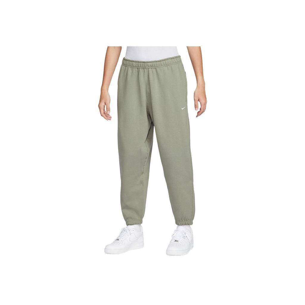 Nike Solo Swoosh Loose Fit Lace-Up Knitted Comfortable Fleece Casual Pants Men Bottoms Light-Army-Green White DX1365-320