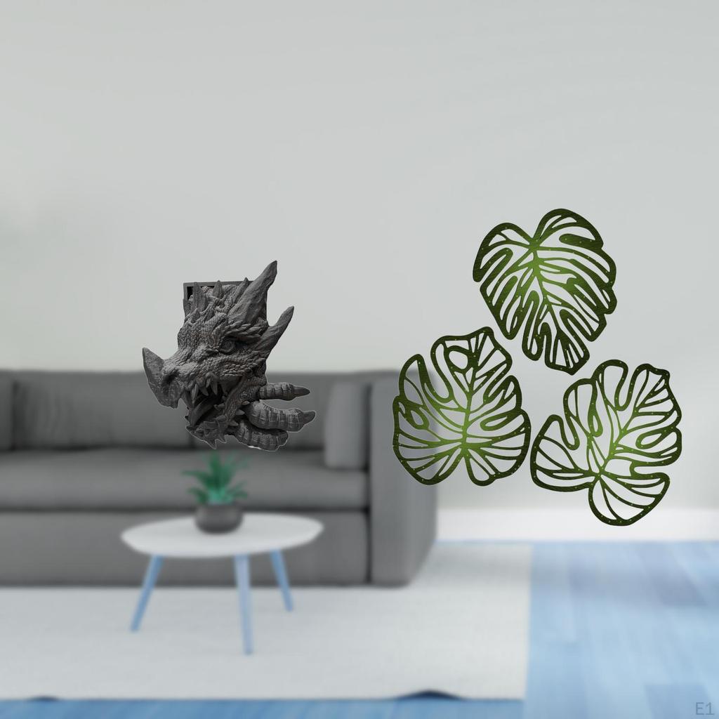 Tropical Bookend Palm Leaves Wooden Book Holder Creative Jungle Wall Art Decorative Home Decor for