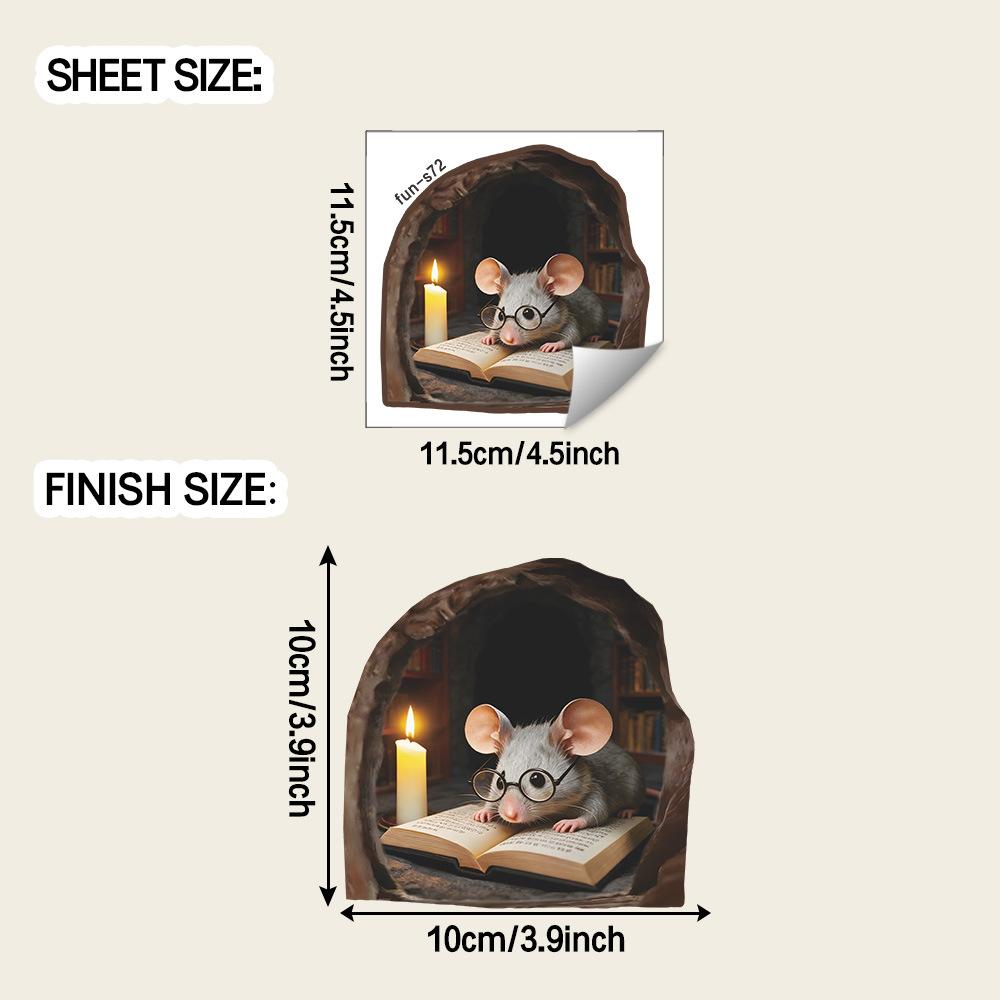 

Мультяшный рисунок прилежной мыши. Логово мыши. Наклейки для декора стены в гостиной и кабинете.