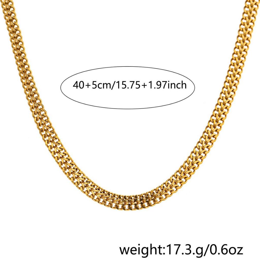 Stainless Steel Non-Fading Chunky Minimalist Retro Necklace for Influencer Fashion
