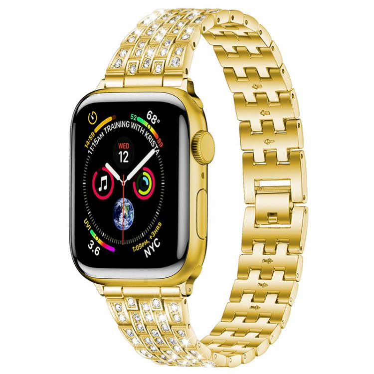 

xDfind Five Beads Full Diamond Metal Watch Band For Apple Watch 38 / 40 / 41 / S10 42mm золотистий