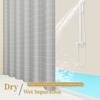 1Pc Gray Grid Artwork Geometric Shower Curtain Waterproof Peva Modern Minimalist Bathroom Decor