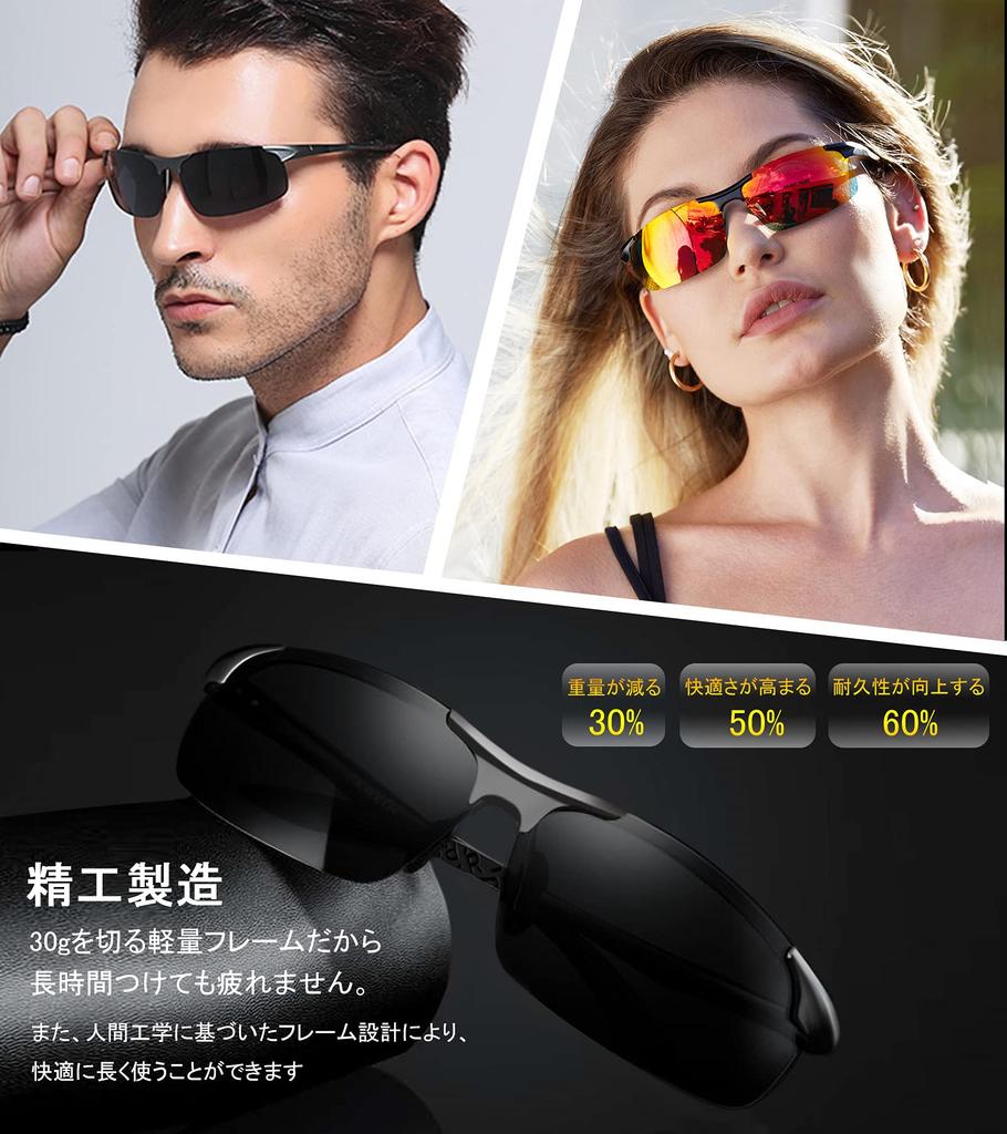 Polarized Night Sunglasses UV400 Protection Ultra Lightweight Sunglasses for Women Night B2442 [FEISEDY] Men's Driving/Fishing (Gray)