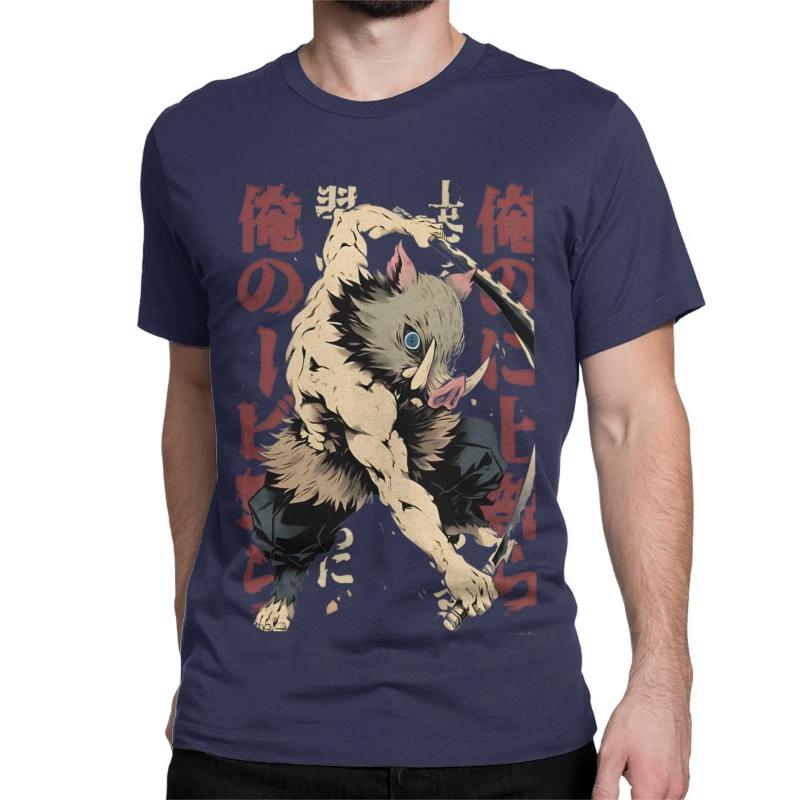Inosuke Demon Slayers Men Women T Shirt Japanese Anime Nezuko Casual Tees Short Sleeve O Neck T-Shirts Pure Cotton Clothes