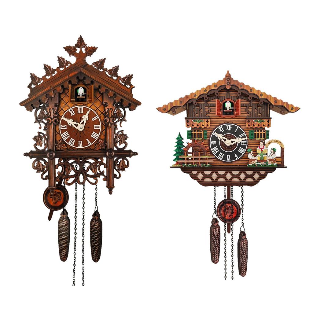 Cuckoo Clock Battery Powered Wall Clocks Handcrafted Decoration Windchime