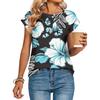 Camiseta Feminina Casual Fashionável com Estampa Retro de Corte Solto