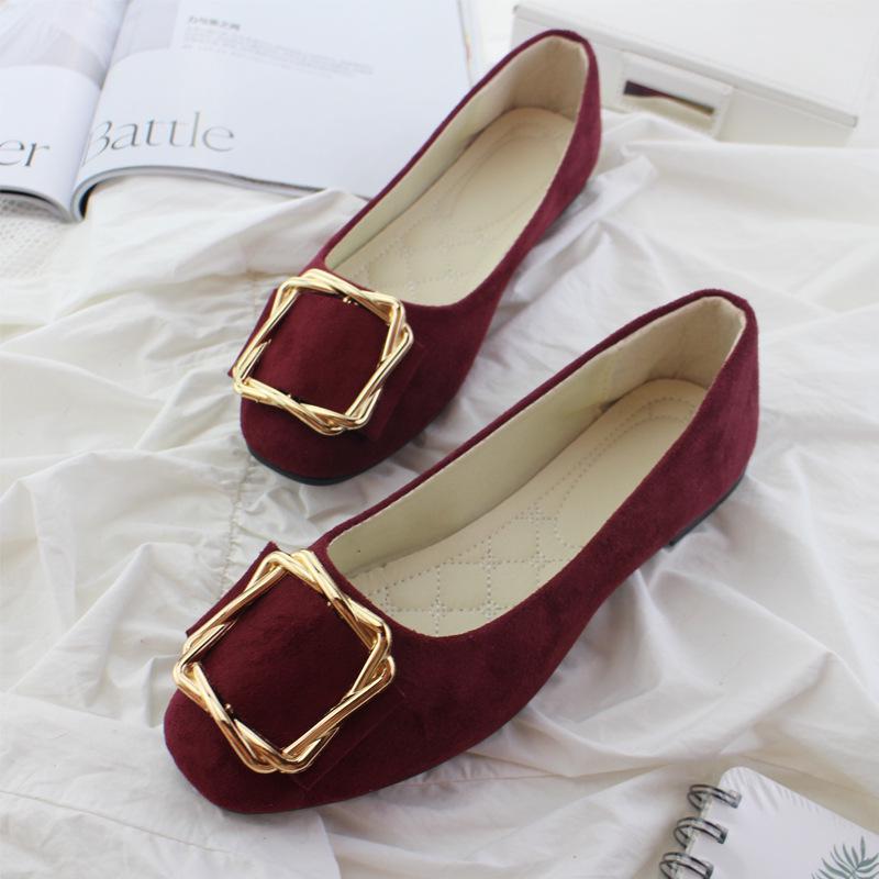 Women's Shoes Flat Shoes Square Toe Slip on Large Size Comfortable Casual Single Shoes Multicolor