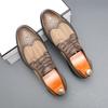 Men's Summer Mesh Leather Brogue Shoes: Casual, Business, British Style, Lace-Up, Wedding-Ready