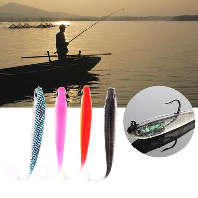 5pcs Wurm Geformt Weichen Lockigen Schwanz Fischköder Bass Forellen Köder