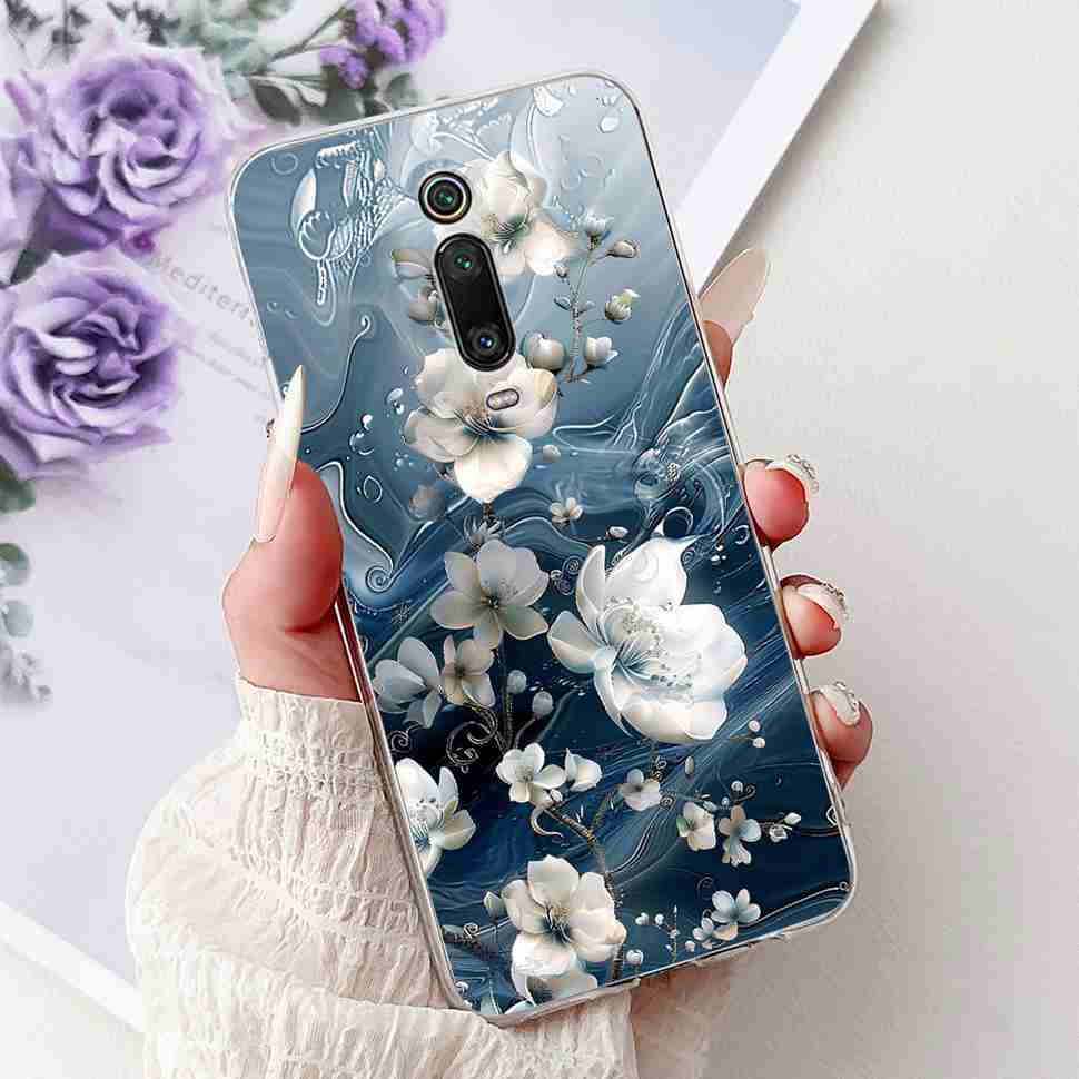 For Xiaomi Mi 9T M1903F10G Case Fashion Painting Soft Silicone TPU Cover For Xiaomi Mi 9T Mi9t 6.39" Flower Girl Phone Casing