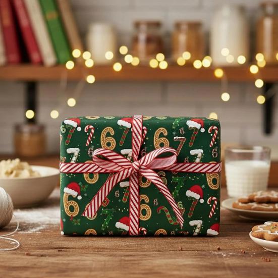 67 Meme Vánoční Dárková Balicí Páska Vtipný Balicí Papír pro Děti Unikátní Balicí Papír na Svátky s Mozkovou Hnilobou Role pro Balení Narozeninových a Vánočních Dárků