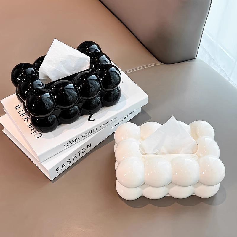 Light Luxury Cloud Pattern Tissue Box Creative High-End Decorative Ornament for Entryway Console Table Home Decor