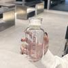 Double-Lid High Borosilicate Glass Travel Cup with Leather Sleeve