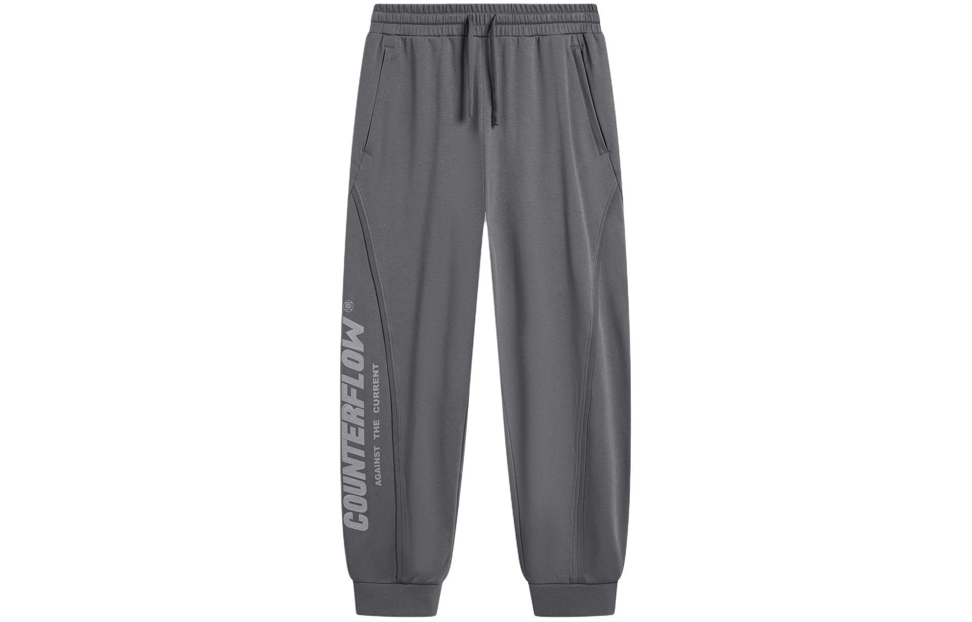 Li Ning Knitted Sweatpants Men s Thunderstorm Gray AKLU725-3 L