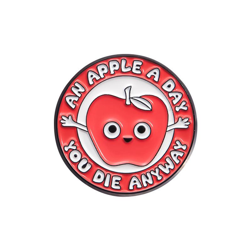 

Style Cartoon Adorable Lazy Frog Round Brooch Creative Alloy Badge For Everyone QHXZ283